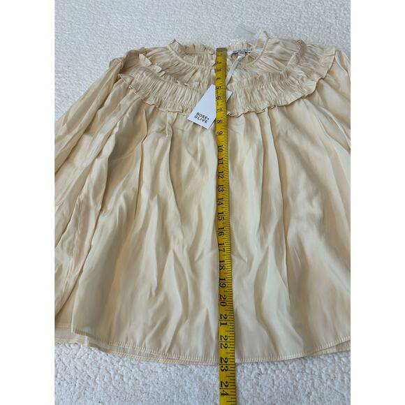 Rose & Olive Blouse Women's Sz M Cream Long Sleeve Ruffles Boho Cottagecore NWT - Picture 5 of 9
